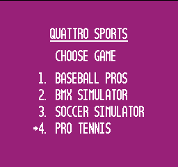 Quattro Sports (USA) (Unl) In game screenshot
